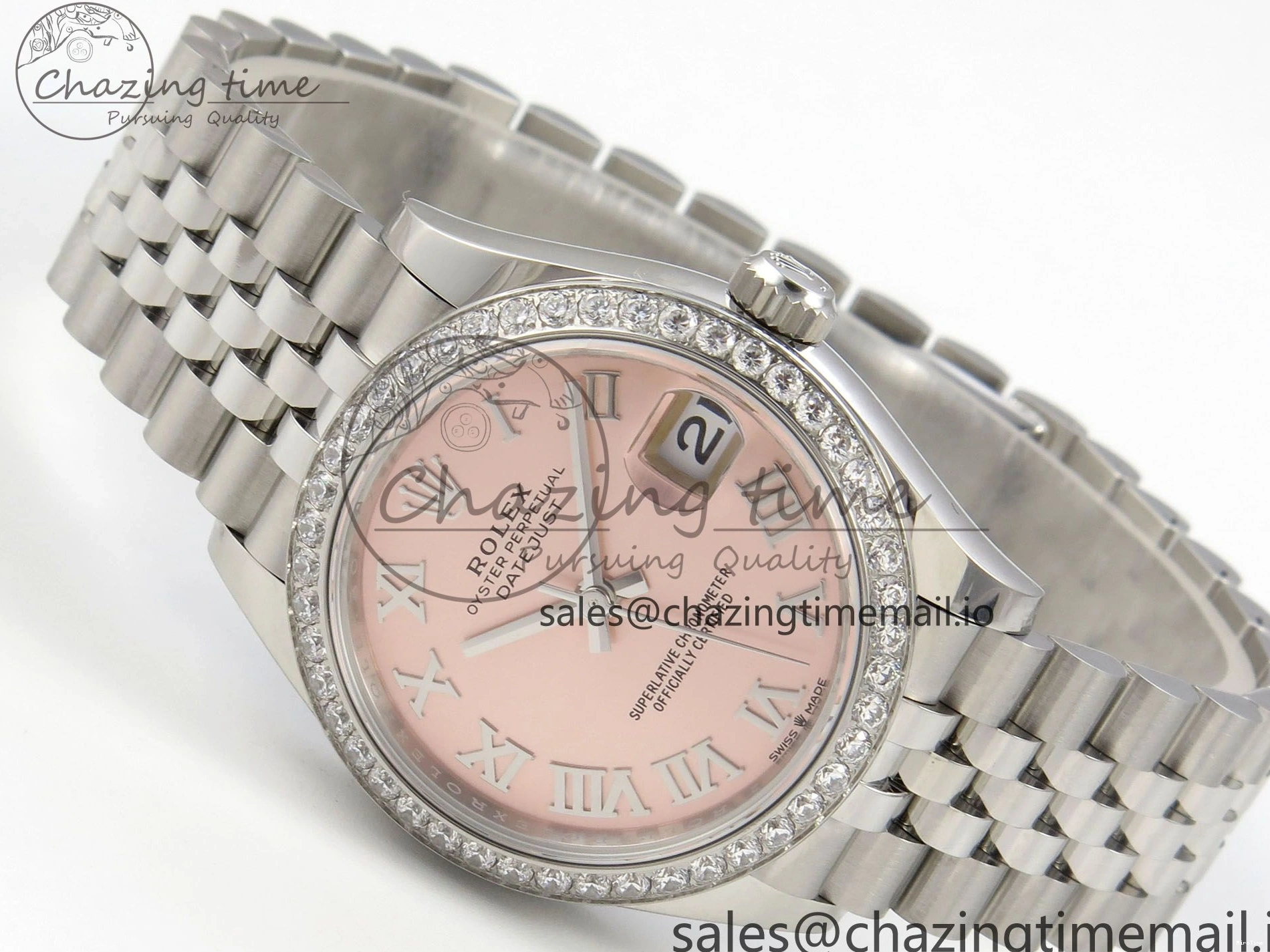 MiroTime 1226 DateJust 31 278274 THBF 1:1 Best Edition 904L Steel RG Roman Dial Diamonds Bezel on SS Jubilee Bracelet HZ Cal. Modern 37